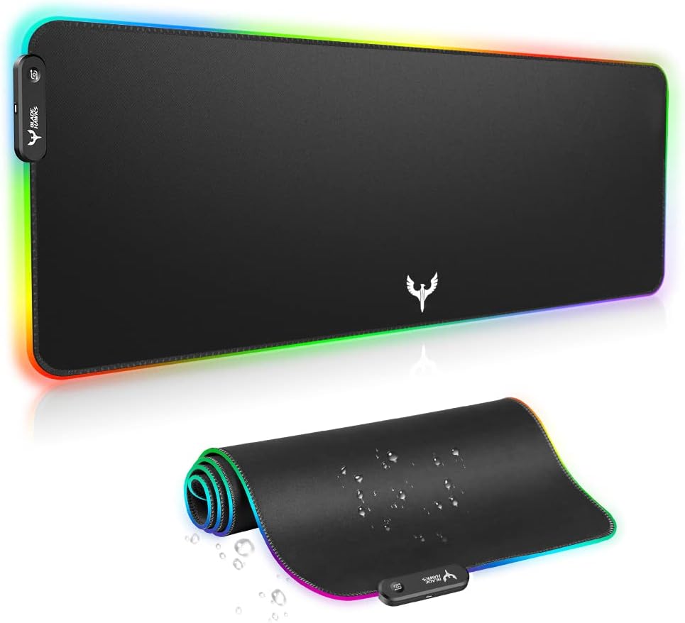 Extra Large RGB Gaming Mouse Pad - 14 Lighting Modes, Extended Soft LED Surface, Anti-Slip Rubber Base, Ideal for Computer Keyboard and Mouse (31.5 x 12 Inches)