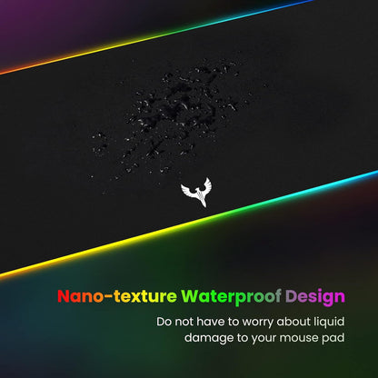 Extra Large RGB Gaming Mouse Pad - 14 Lighting Modes, Extended Soft LED Surface, Anti-Slip Rubber Base, Ideal for Computer Keyboard and Mouse (31.5 x 12 Inches)